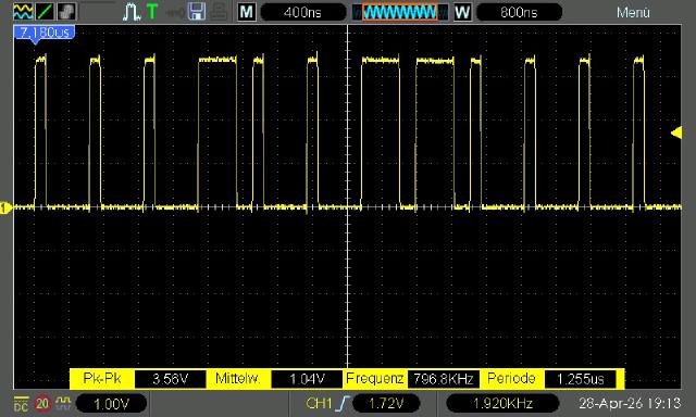 Oscilloscope Output with WS2812 data